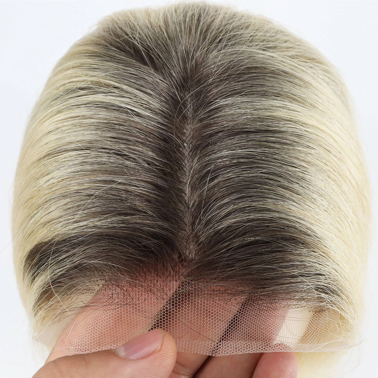 2/613 أومبير أشقر فاتح توبر مع الدانتيل الجبهة ريال ريمي الشعر البشري الشعر المستعار 5x5 بوصة الحرير قاعدة قطع الشعر شعري طبيعي