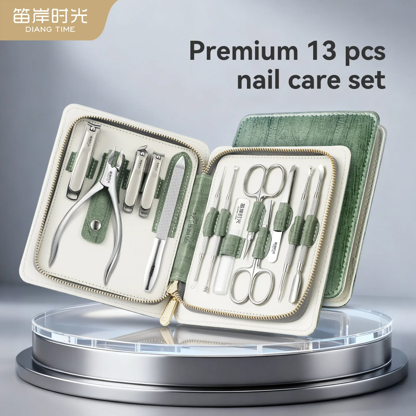 

13-częściowy набор триммеров для ногтей из нержавеющей стали, набор для педикюра и маникюра, набор для ухода за ногтями, профессиональный инструмент, машинка для стрижки ногтей, дорожный чехол, портативный