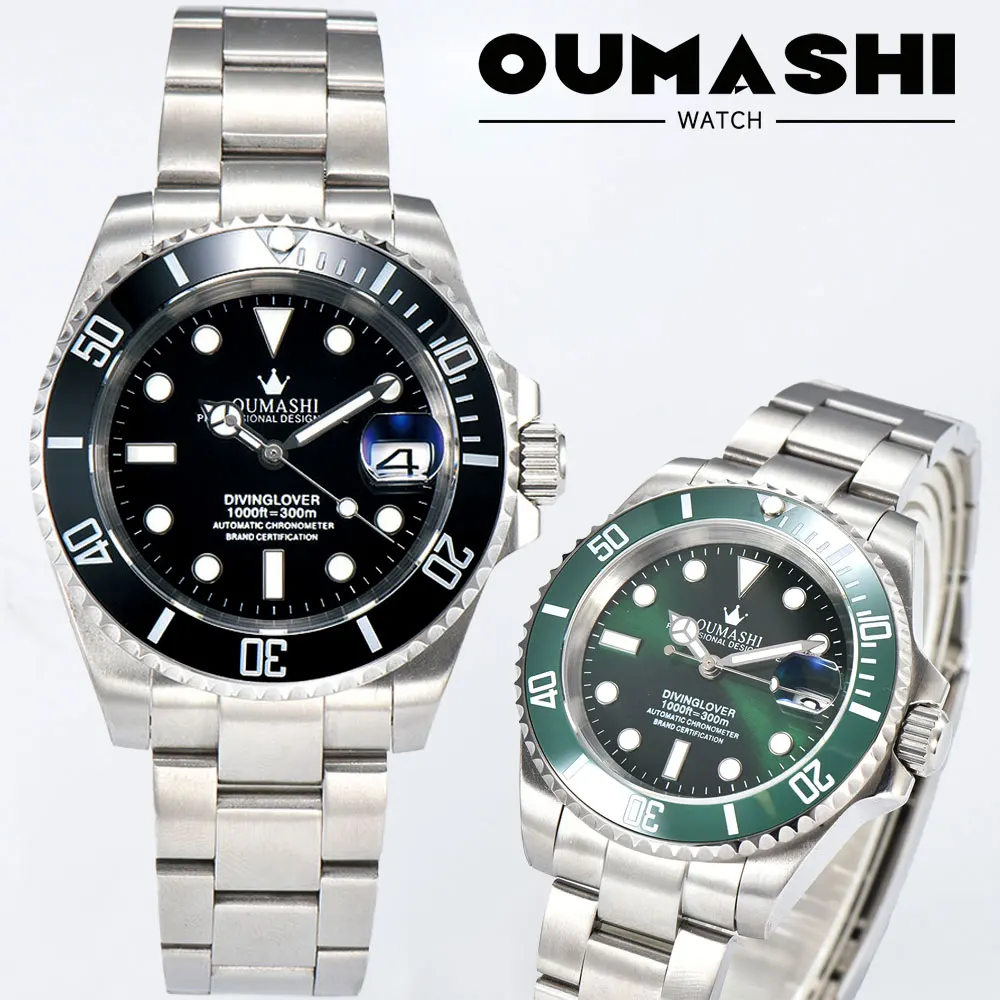 40mm NH35 Submersible Men's Luxury Model NH35 Automatic Mechanical Watch with sapphire Crystal Case and Water-Resistant Function