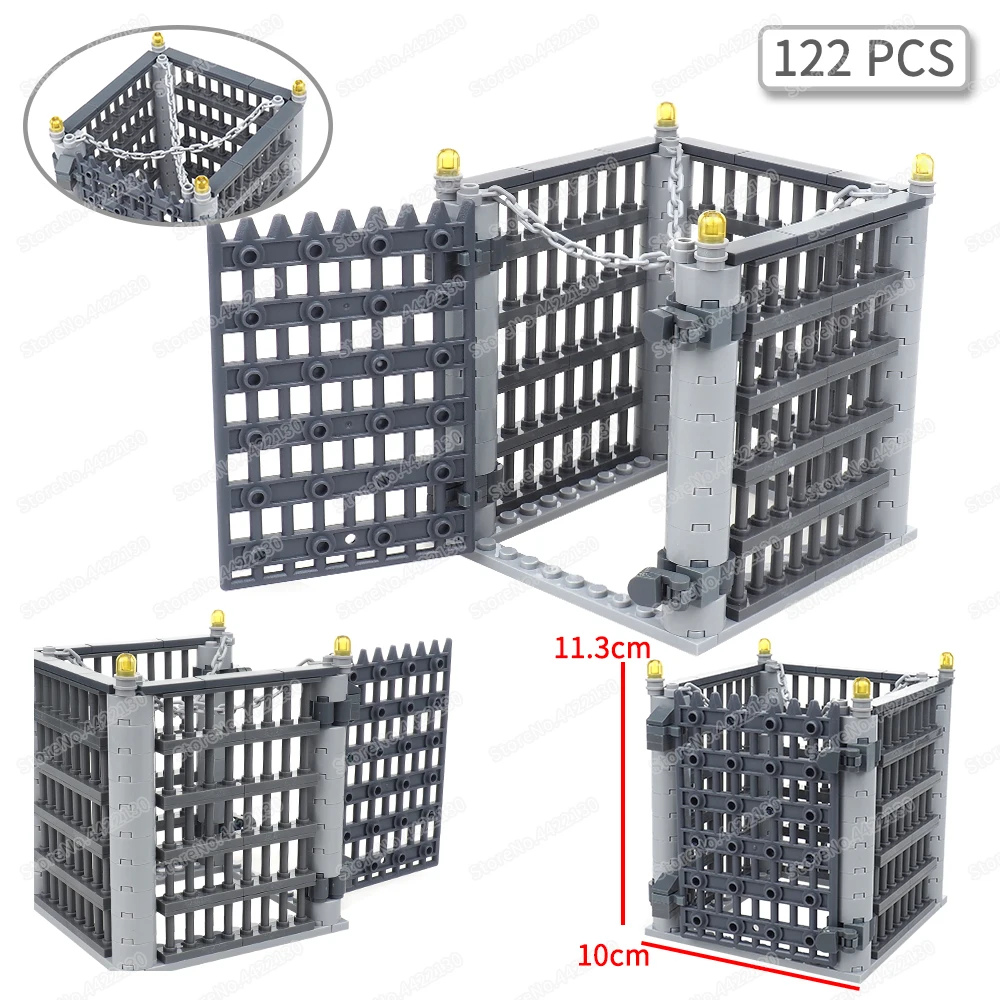 Wildernis Gevangenschap Kettingen Kooi Bouwsteen Moc Figuren Vangen Mutatie Grote Monsterscène Model Kinderen Geschenken Jongen Speelgoed
