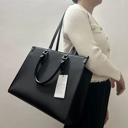 High Quality Designer Totes Bag Genuine Leather Black Woman Handbag Luxury Shoulder Bags Fashion Women Casual The Tote Purse