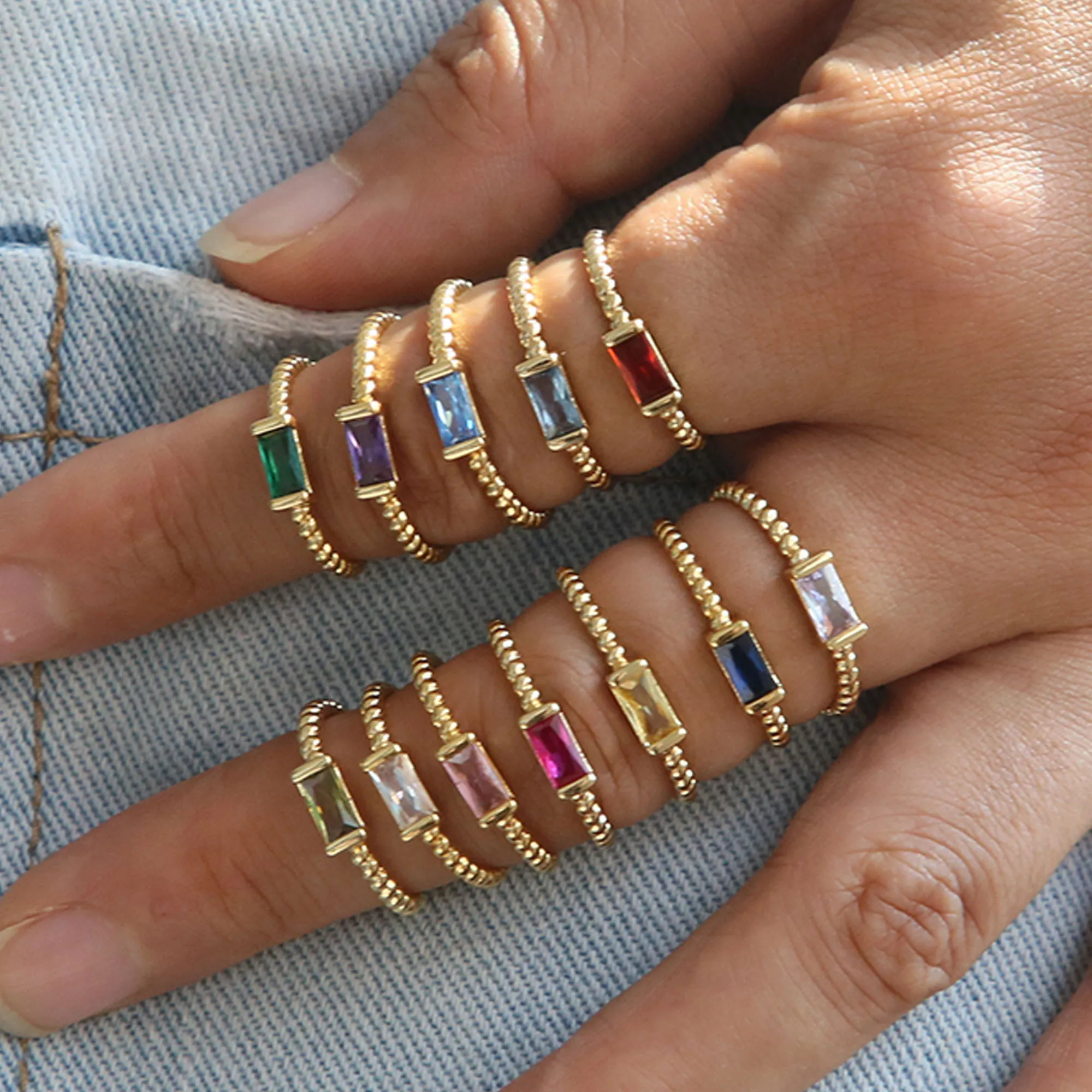 

Кольца с камнем, 18-каратное позолоченное латунное ювелирное изделие, женские микрокольца с цирконом