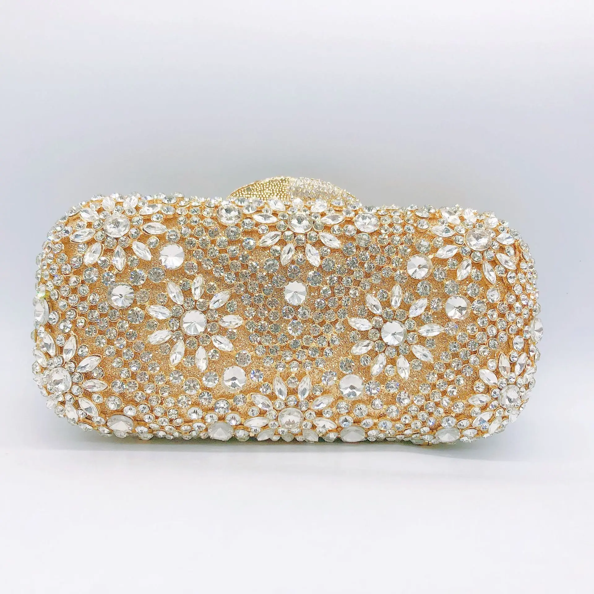 حقيبة عشاء مرصعة بالألماس مأدبة من حجر الراين فستان صغير صندوق صلب حقيبة نسائية #4