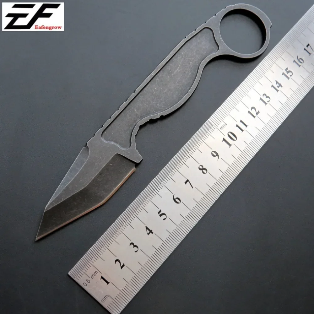 

Eafengrow C1101 camping Knife D2 steel stone-Wash Surface Blade Hunting Knife Outdoor Camping EDC knife