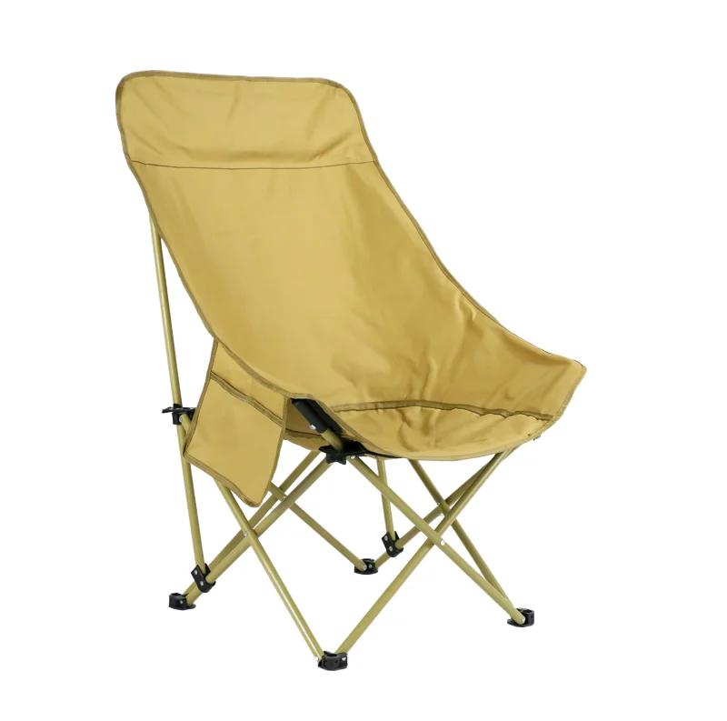 Cadeira dobrável portátil lua assento acolchoado encosto ajustável para parques de acampamento ao ar livre ferro móveis de jardim carry case