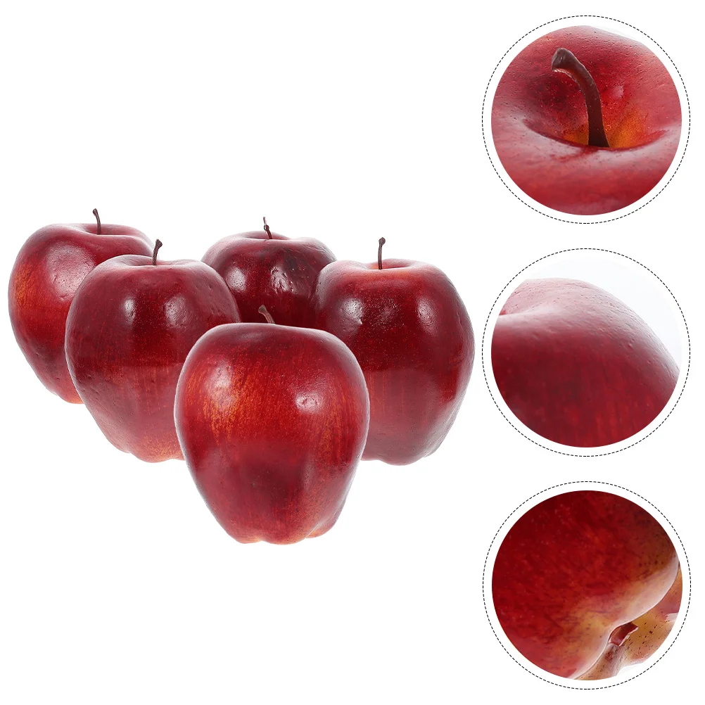 5 Pcs Fake Plant Simulation Fruit Model Vines Apples High Density Foam Ornament Artificial Centerpieces