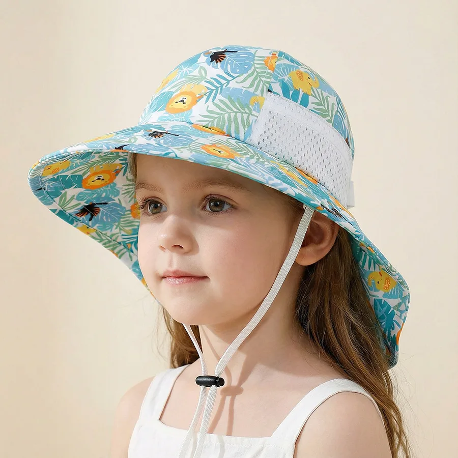 1-2 Jahre 3-5 Jahre 6-10 Jahre Kinder-Sonnenschutzhut 2026 Frühling/Sommer Leichter Bedruckter Fischerhut für Jungen und Mädchen Strand-Sonnenschutz S – Detail 7