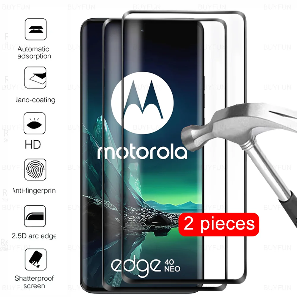 

Изогнутое закаленное стекло для Motorola Edge 40 Neo, Защитная пленка для экрана Motorola Edge 40 5G 2023 Edge40 40Neo, защитная пленка, 2 шт.