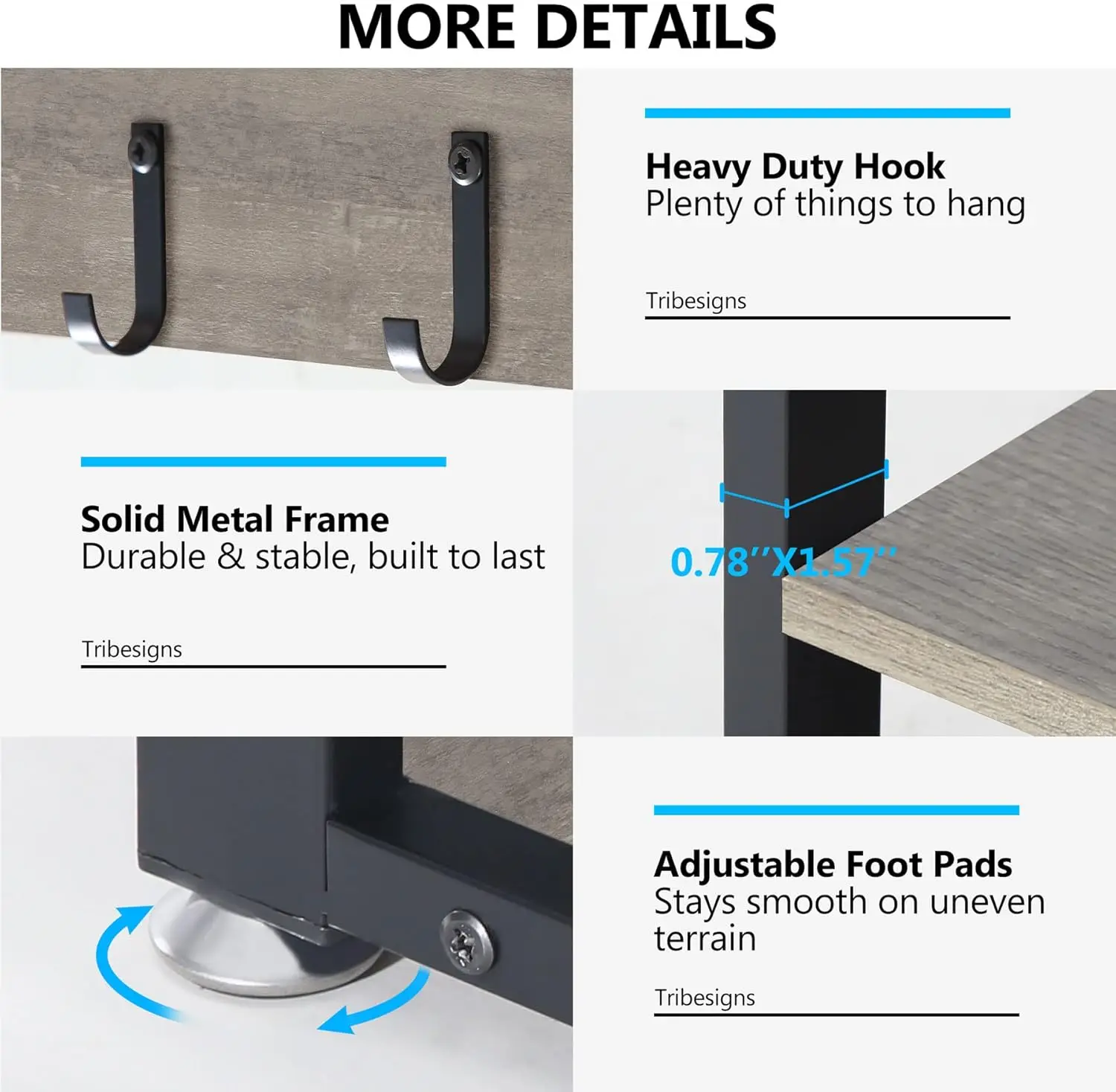 Coat Rack Shoe Bench Set Industrial, Hall Tree