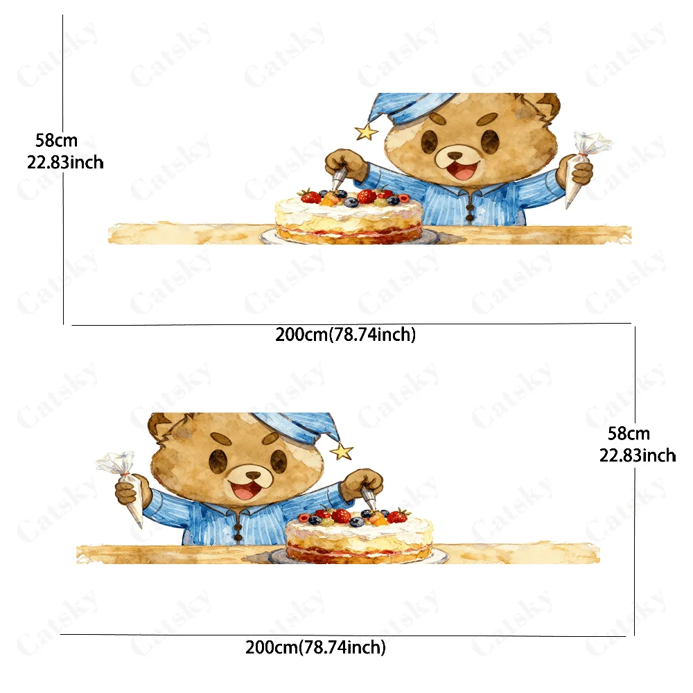 Cute pajama teddy bear creative pattern stickers for car body and door side, fashionable stickers, two pieces of decoration suit