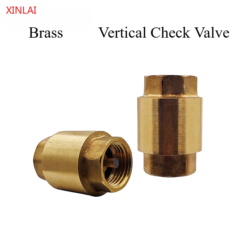 1/2"，3/4‘’，1‘’，Brass Vertical Spring Check Valve ,  for Water Pump/Pipeline/HVAC, Anti-Backflow