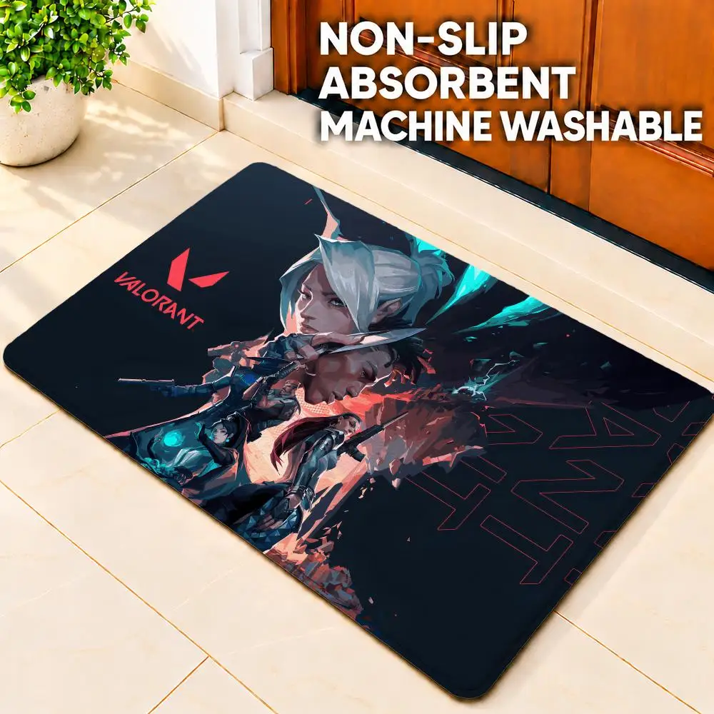 game VALORANT Floor Mat Doormat Non-Slip Floor Mat Rug for Bathroom Kitchen Entryway Indoor Outdoor Home Decor