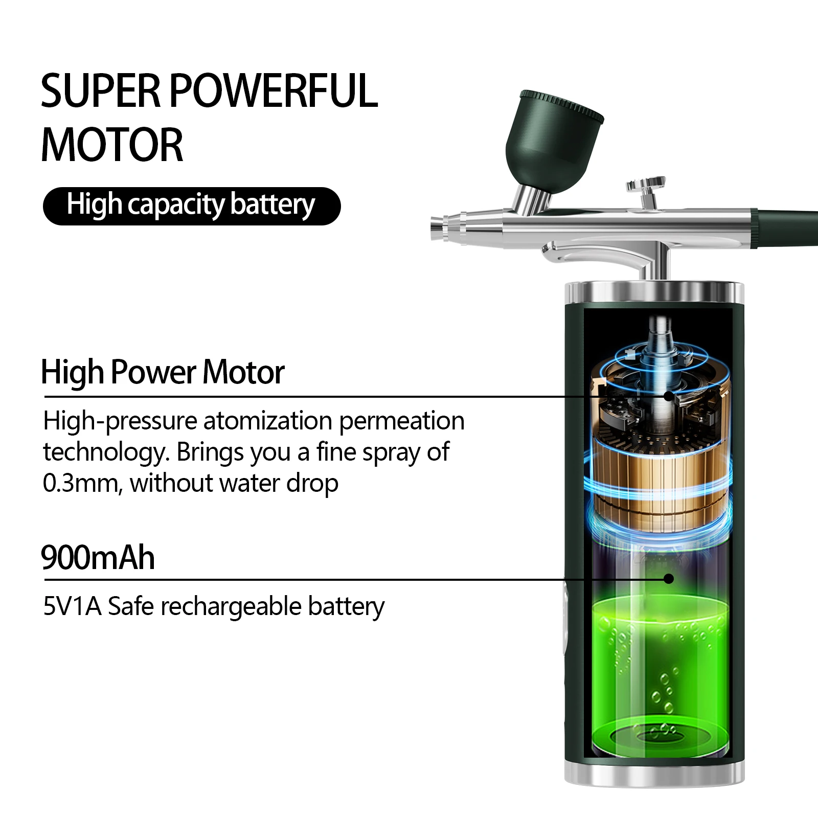 Pistolet de pulvérisation d'ongles professionnel, aérographe pour Nail Art, outil de peinture en aérosol pour Nail Art