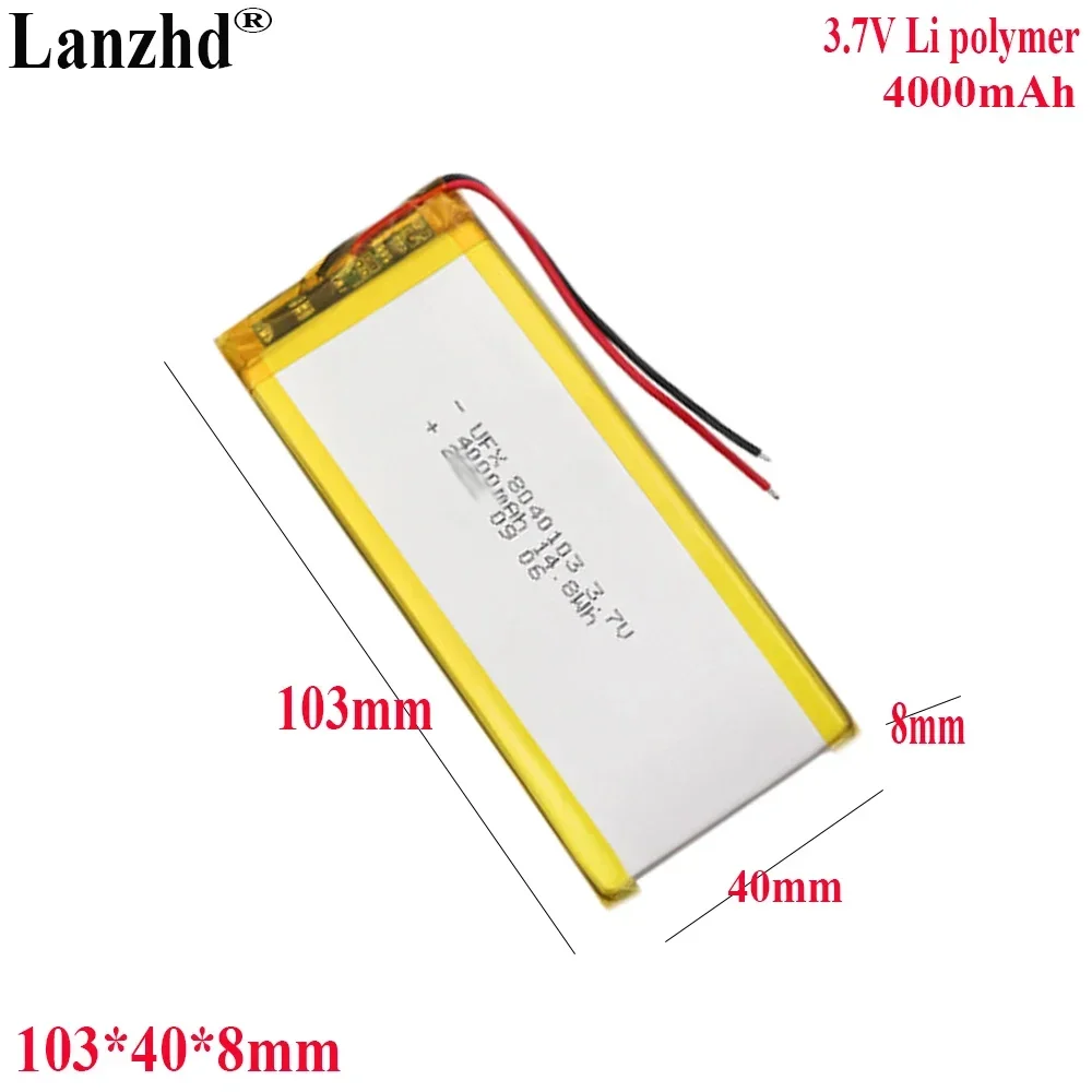 3.7V Li Polymer Battery 4000mah For Sky book Flat battery Bluetooth speaker Air purifier GPS stick light toy digital Battery