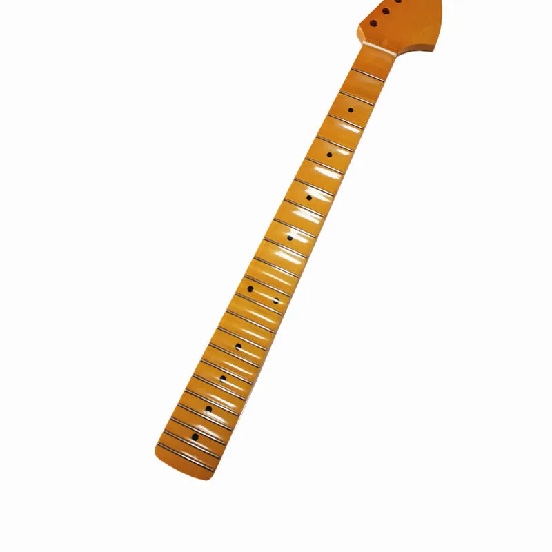 22-Bund E-Gitarrenhals mit konkavem Griffbrett und gelben Inlay-Punkten – Großhandel für Gitarrenzubehör und Musikinstrumententeile – Detail 2