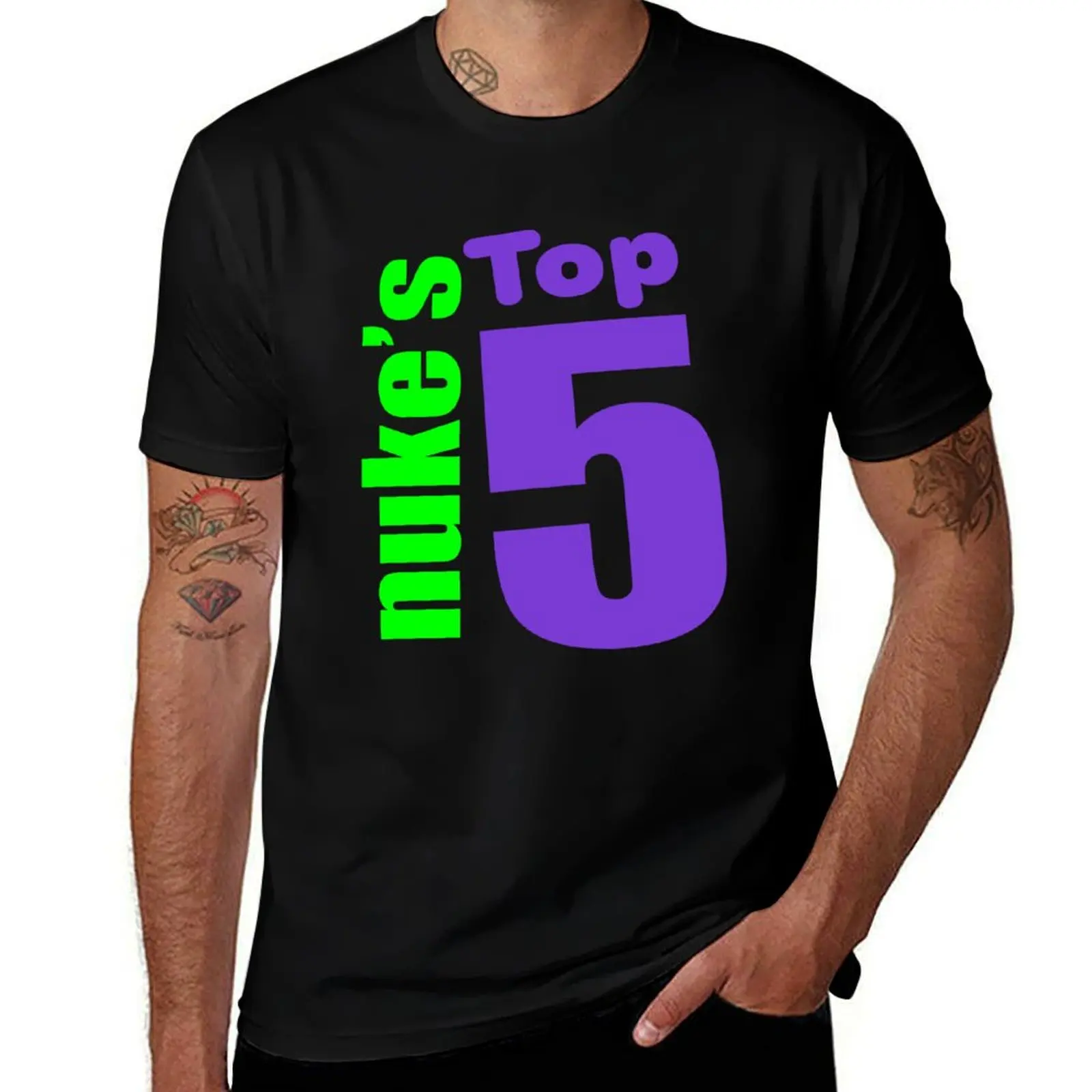 

Nukestop5 Merch Nukes Top 5 Logo T-Shirt cotton tshirt 100% t shirt man plain T-Shirt