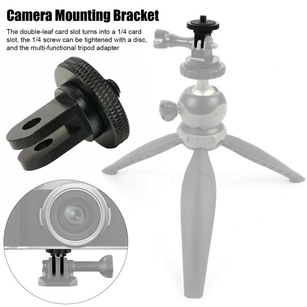 

Action Camera Tripod Mount for Insta360 for GOPRO 1/4-inch Screw CNC Alloy Mini Tripod Adapter Sports Camera Accessories