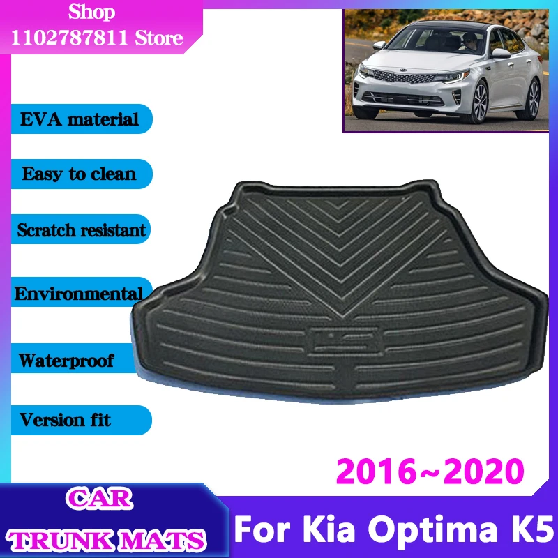 Car Trunk Mats For Kia Optima K5 JF Accessories 2016 2017 2018 2019 2020 3D EVA material Waterproof Protect Liner Slip Cargo Pad