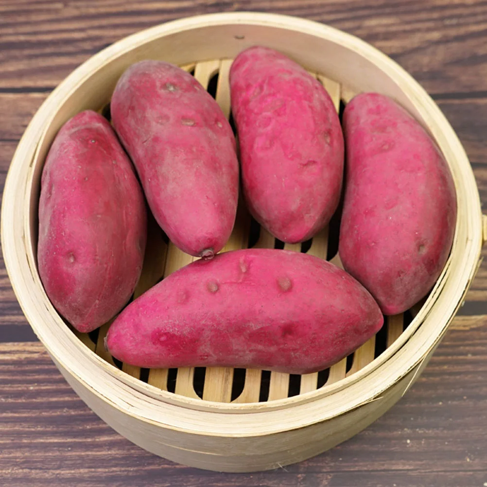 4 Pcs Vegetable Model Plant Decor Realistic Artificial Sweet Potato Fake Fold Potatoes Foams Vegetables Child