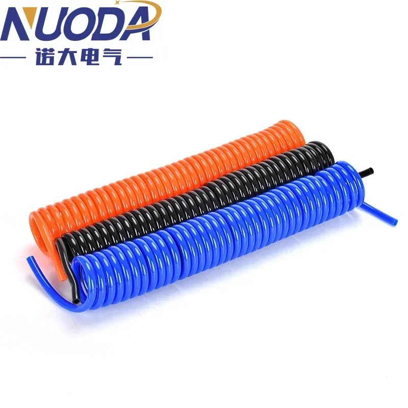 NUODA PU 6/8/10/12mm Polyurethane Air Compressor Hose Pneumatic Tube Flexible Tool Connector 6M/9M/12M/15M PU Spring Spiral Pipe