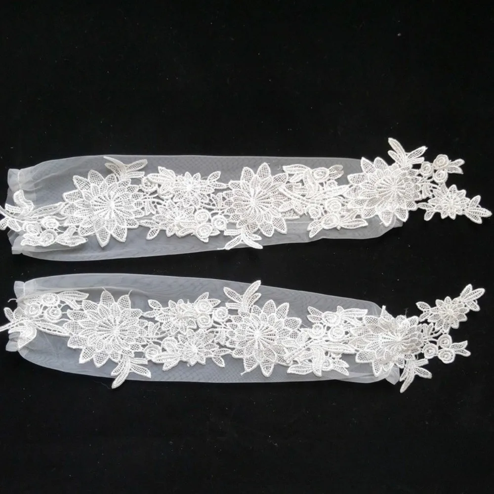 

Fashion Fingerless Bridal Gloves Flower Lace Women Cosplay Gloves Embroidered Lengthened Long Mittens Party Supplies