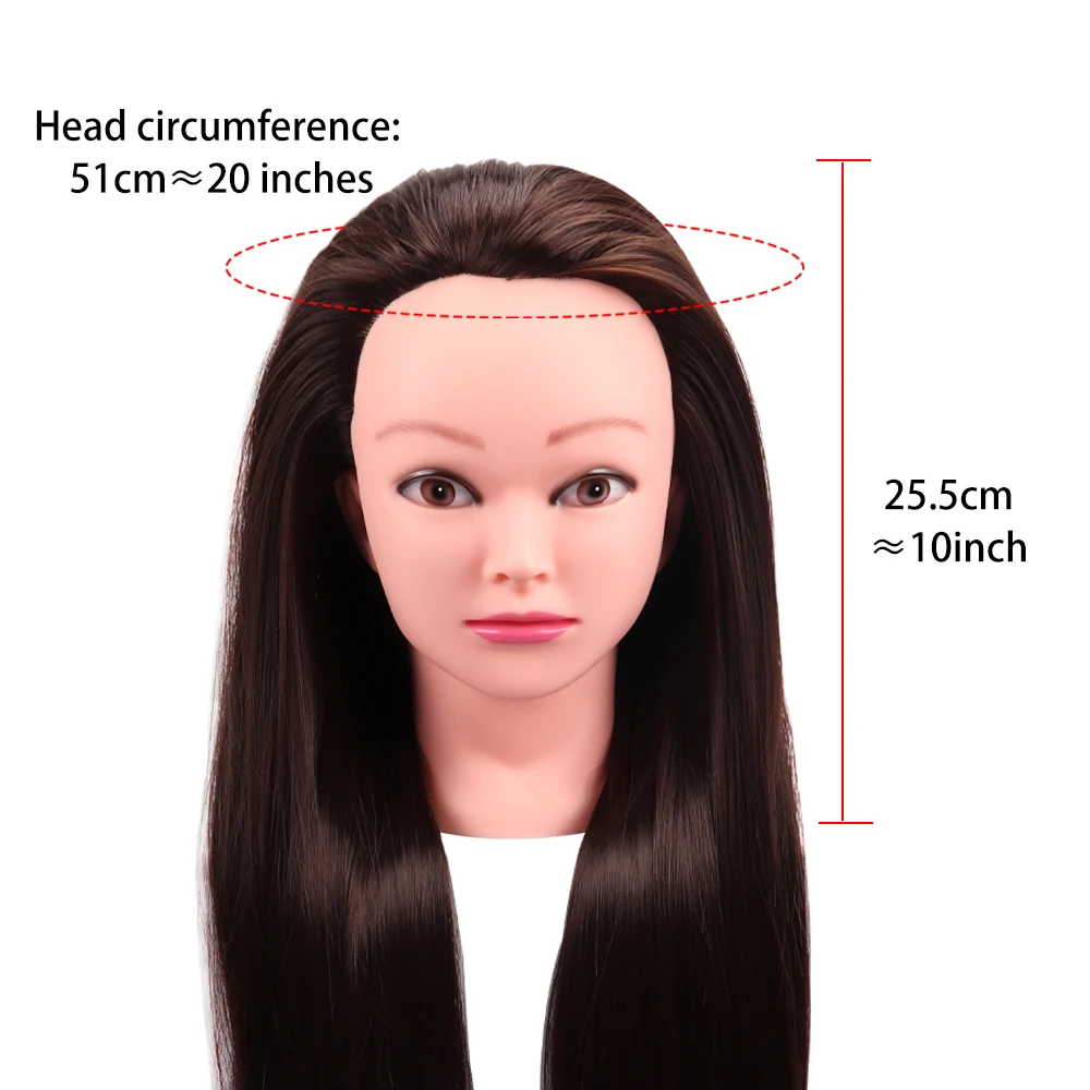Hair Mannequin Head Styling Training Manikin Cosmetology Doll Head & Wig Accessories Wig Stand For Hairdresser Training Practice