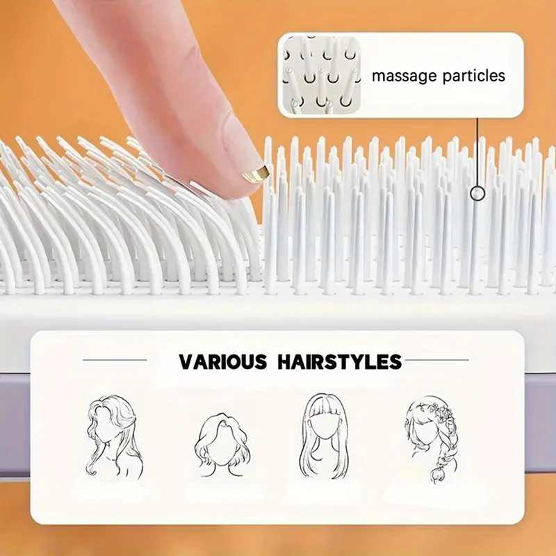 Self-Cleaning Hair Brush For Women Massage Air-bag Hair Comb Washable Soft Tooth Massage Comb For Barber Hair Styling Edge Brush