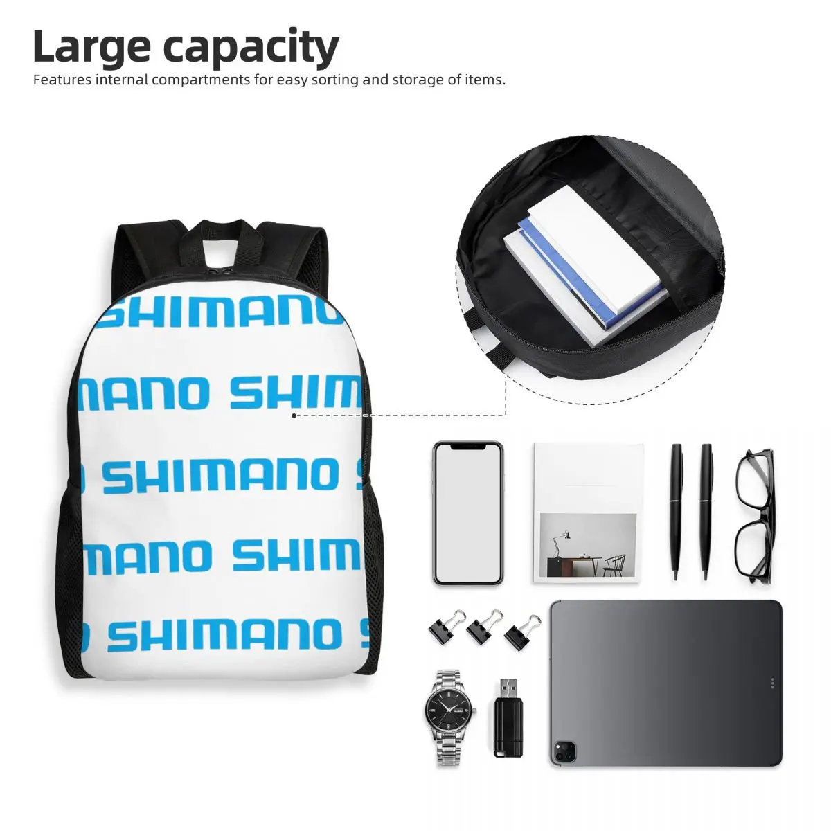 Bike Shimano Backpack Student Boys Girls BookBag School Bag Laptop Shoulder Bags
