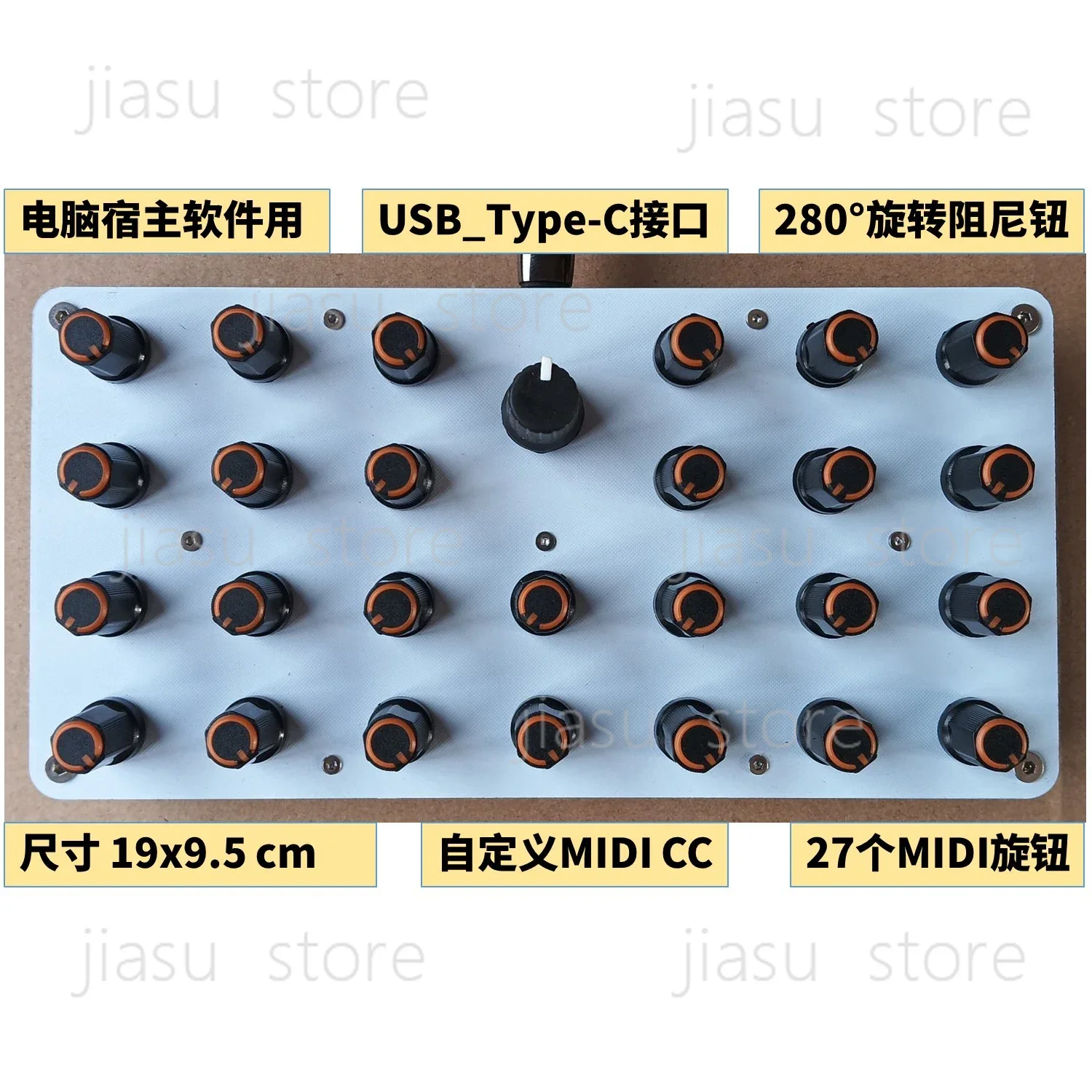 

27 MIDI Knobs Knob Custom CC Information USB-C Interface Music Host Software Controller
