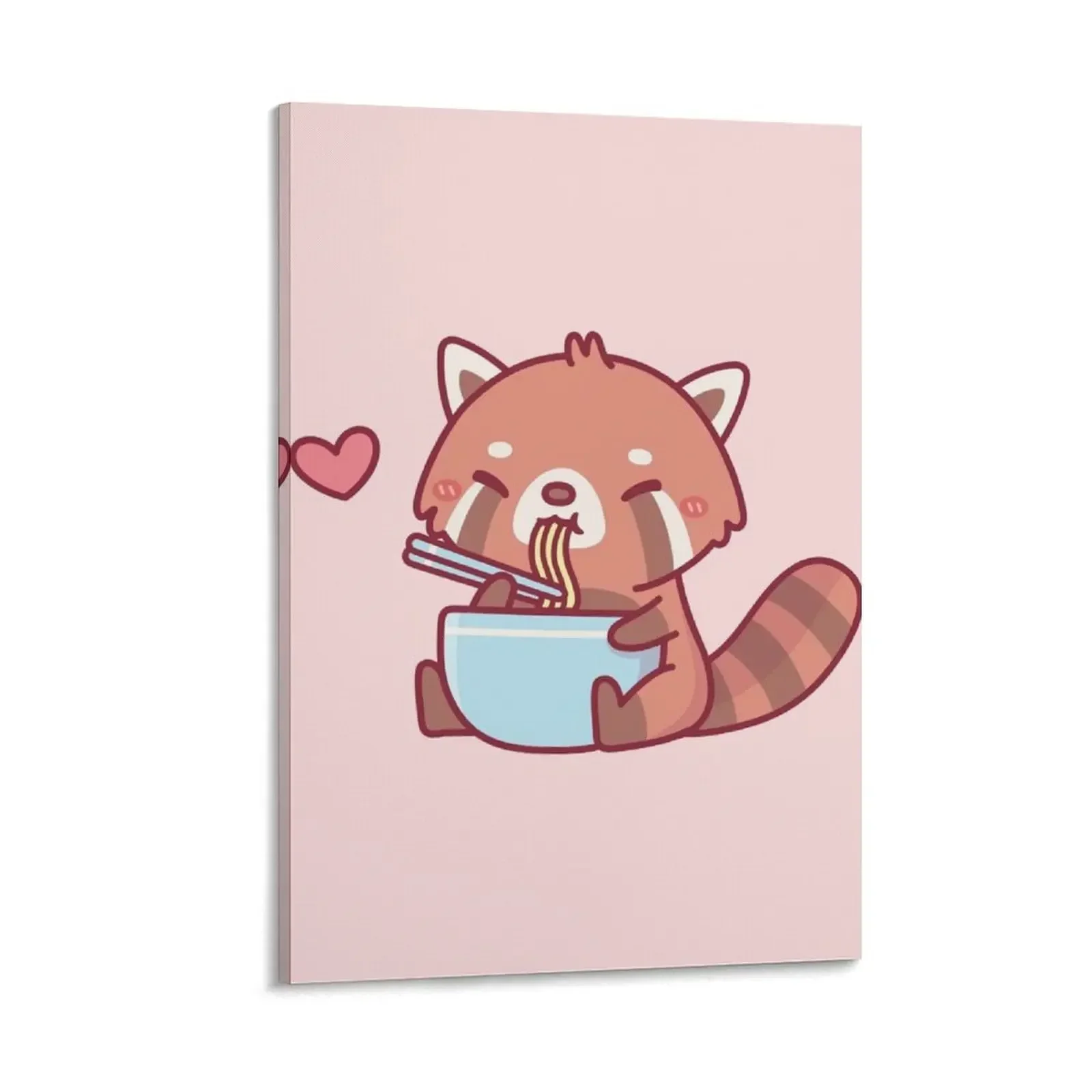 

Cute Little Red Panda Eating Ramen Canvas Painting Wall decoration poster decorative wall canvases canvas wall decoration