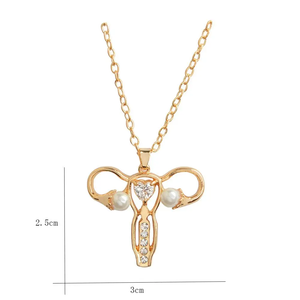 Pearl Jewelry Fashion Personality Stylish Love Pendant Necklace Uterus Gynecologist's