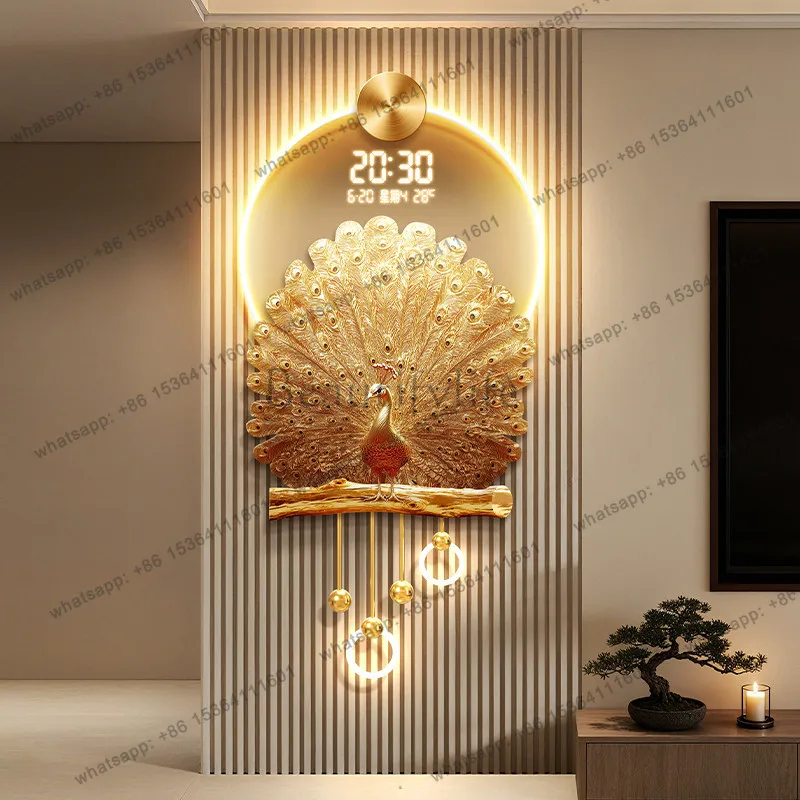 Night Light Fashion Wall Clock Premium Upgrade Luxury Living Room Digital Clock Modern Design Horloge Murale Room Decorations