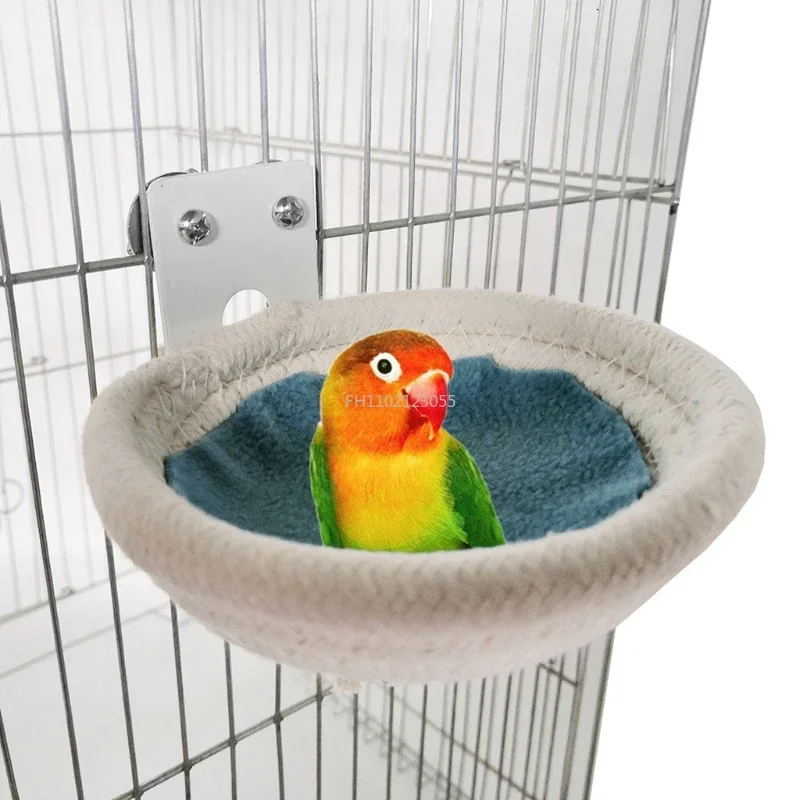 Handmade Winter Warm Bird Breeding Hut Nest Bed Toy for Parrot Budgie Parakeet Cockatiel Cage Perch Stand Hatching Nesting Box