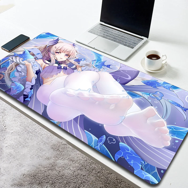 

Sangonomiya Kokomi Genshin Impact Anime Mouse Pad Computer Table Pad Gaming Accessories Kawaii XXL Comic Mousepad Pc Cushion