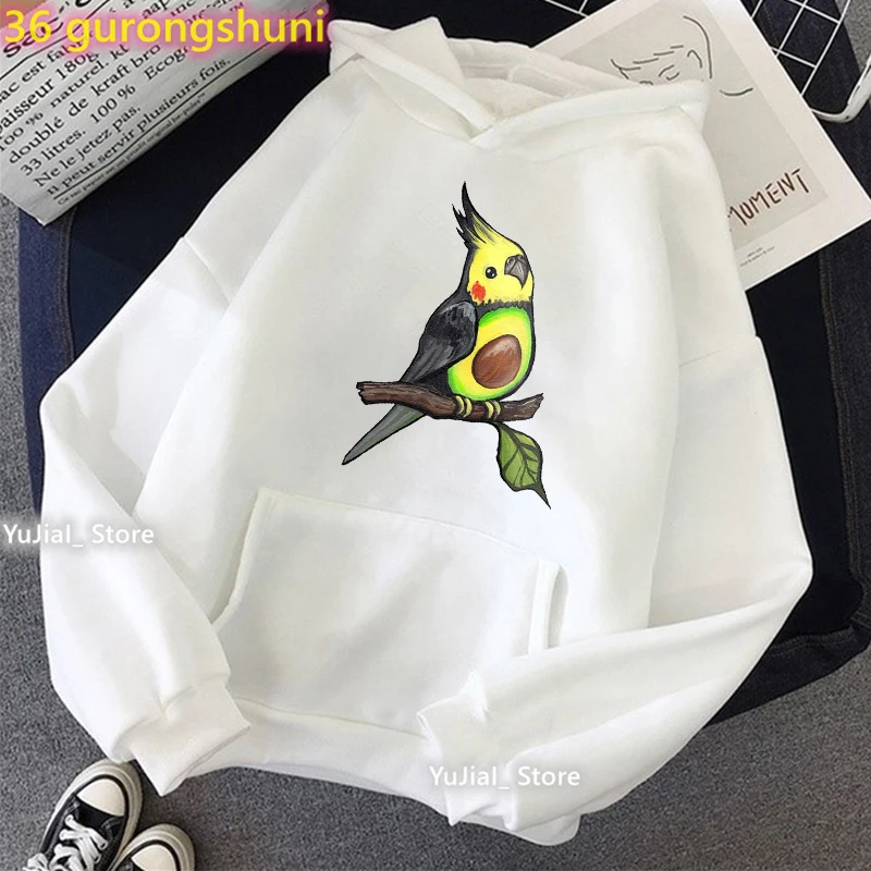 Bird Portrait Cockatiel Love Music Print Cap Hoodie Women Clothes 2022 Funny Sweatshirt Femme Winter/Spring/Autumn Tracksuit