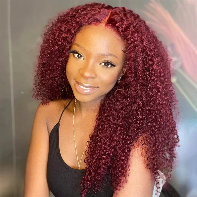 Burgundy Cornrow Braided Wigs Lace Front Synthetic Braids Wigs Curly Hair Afro Wigs with Baby Hair 99J Color Curly Wig for Women