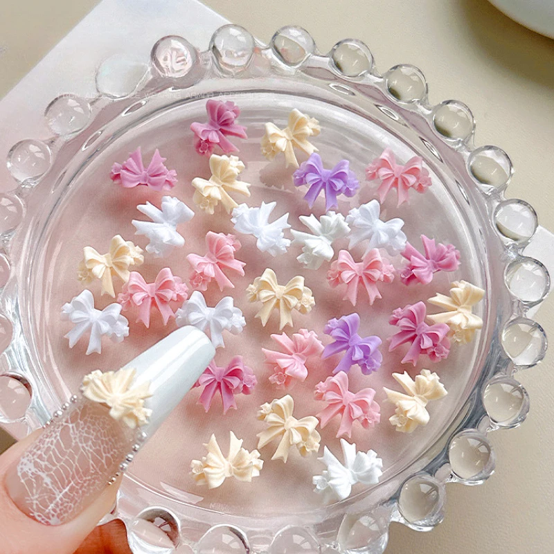 أشرطة الراتنج الملونة لطيف Bowknot سحر ربطة القوس فيونكة الفرنسية محب حساسة العطاء مسمار الفن زينة مانيكير أدوات اكسسوارات