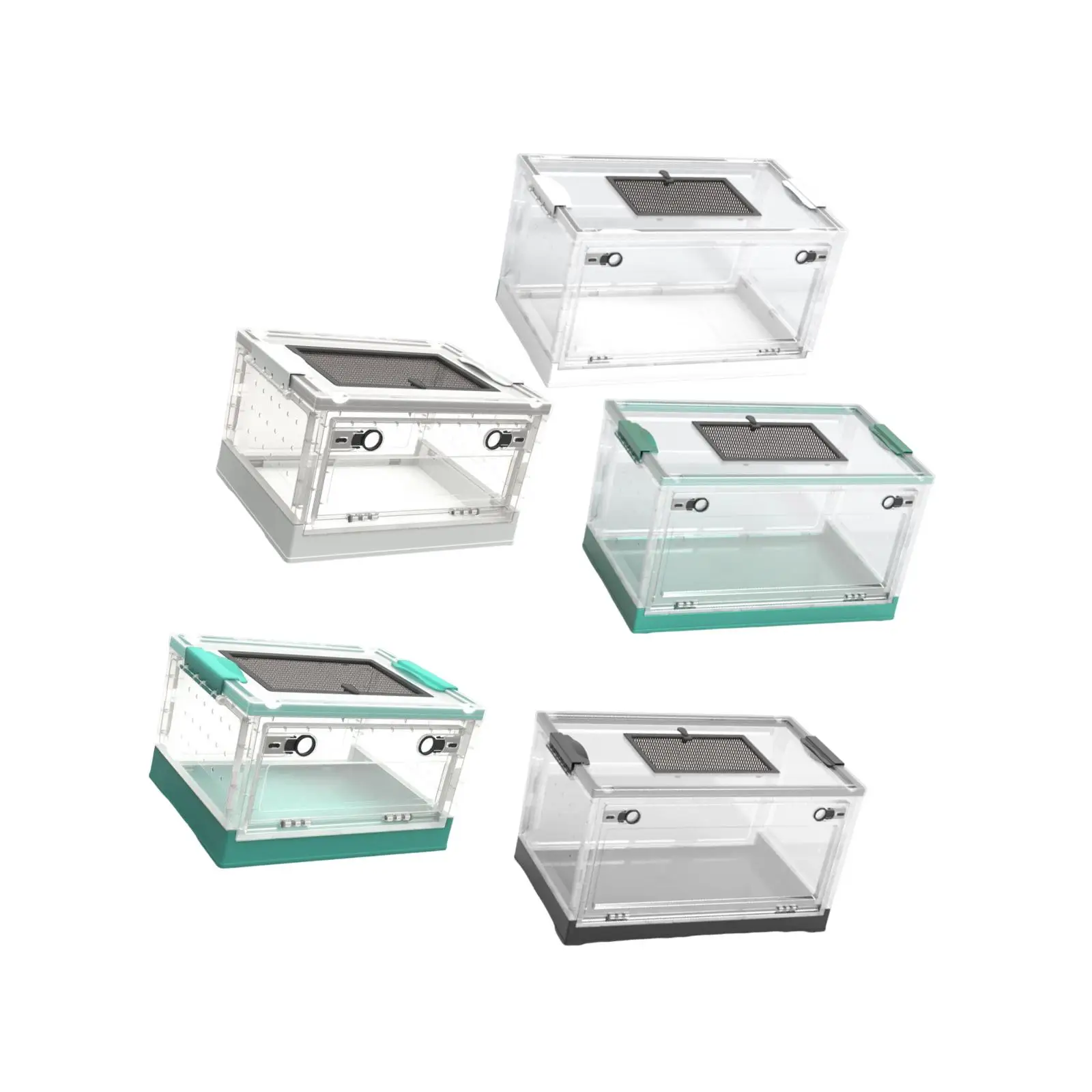 Transparent Foldable Reptile Terrarium Ventilated Box Breeding Tank Desktop Pet Enclosure