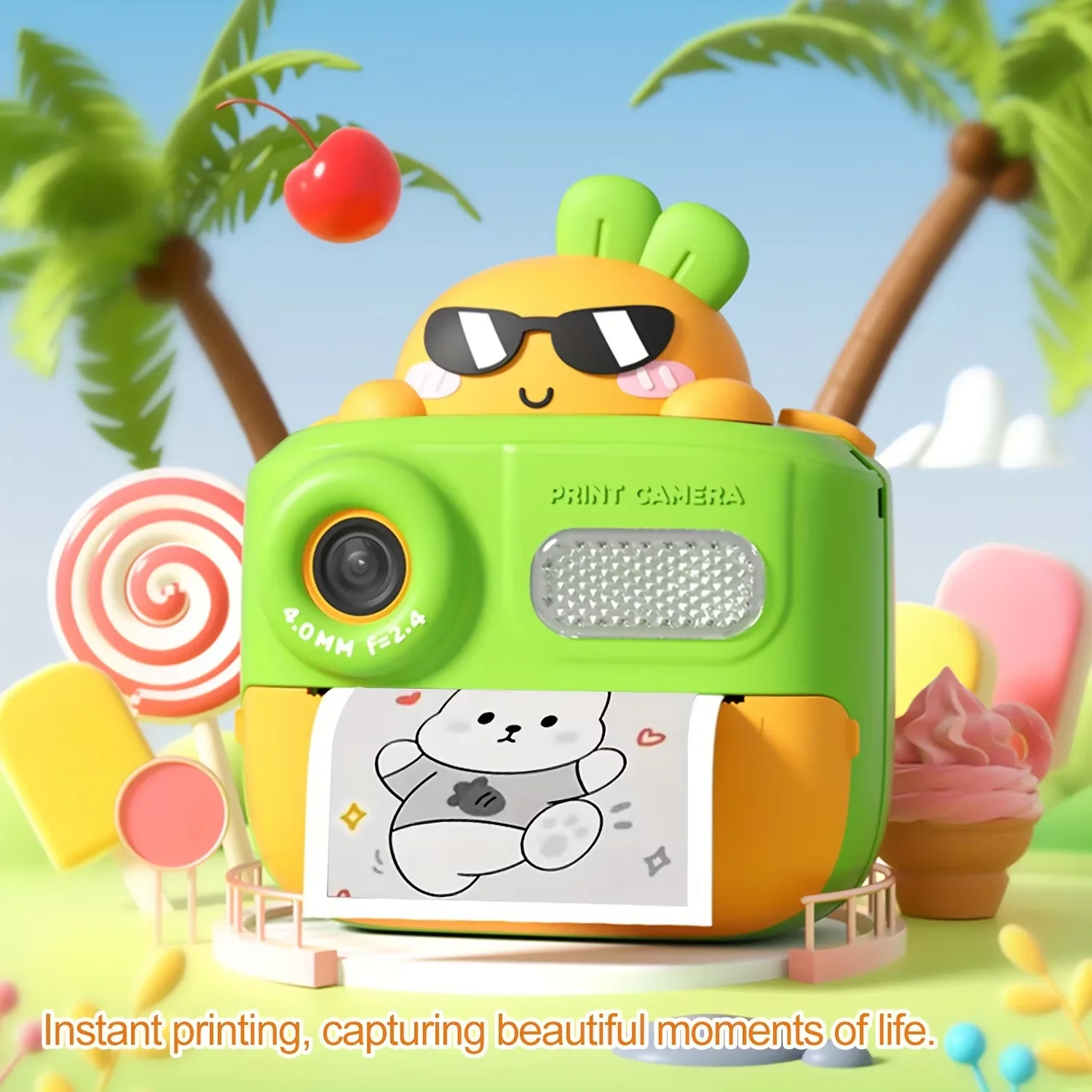 Draagbare 1080P digitale kindercamera Dubbele lens Instant thermische print Visuele camera voor kinderen