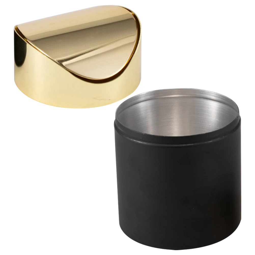 

Stainless Steel Trash Can Mini Garbage Container Waste Basket Home Office Desk Lid Design Storage Solution Compact Space
