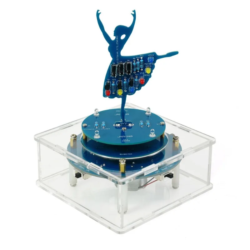 

Rotating Music Box DIY Electronic Kit Ballet Girl Circuit Board Making Soldering Practice Water Light Ornament