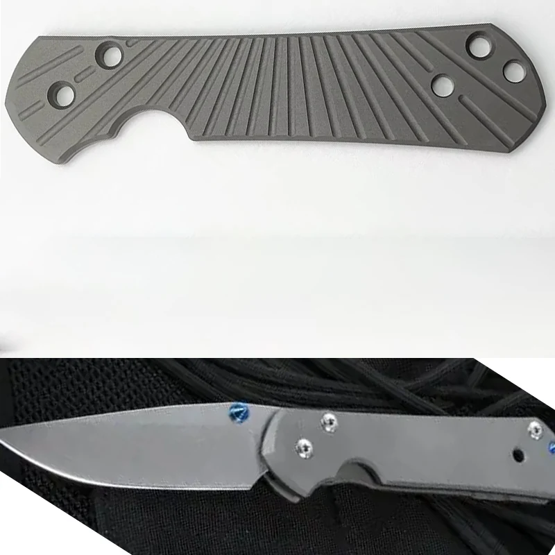2 Patterns Titanium Alloy Fold Knife Grip Patch Scale for Chris Reeve Large Sebenza 21 Handle Replace Parts Accessories Parts