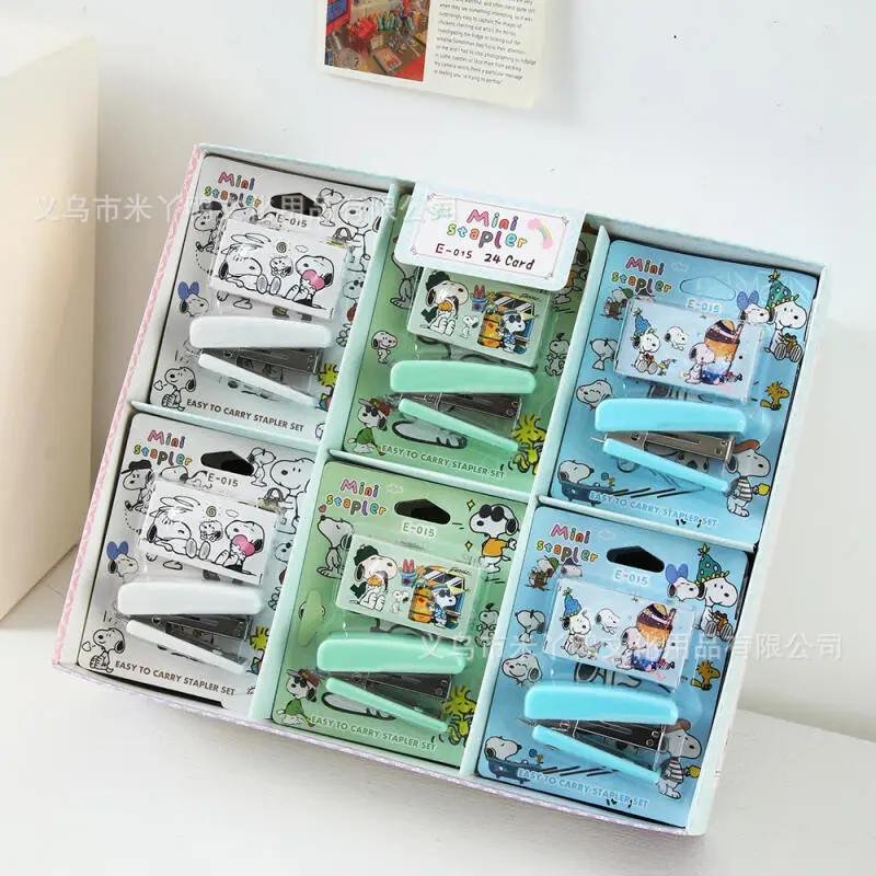 Snoopy Cartoon Stapler Kawaii Portable Paper Binding Machine Student Stationery Female Office Mini Stapler Gift
