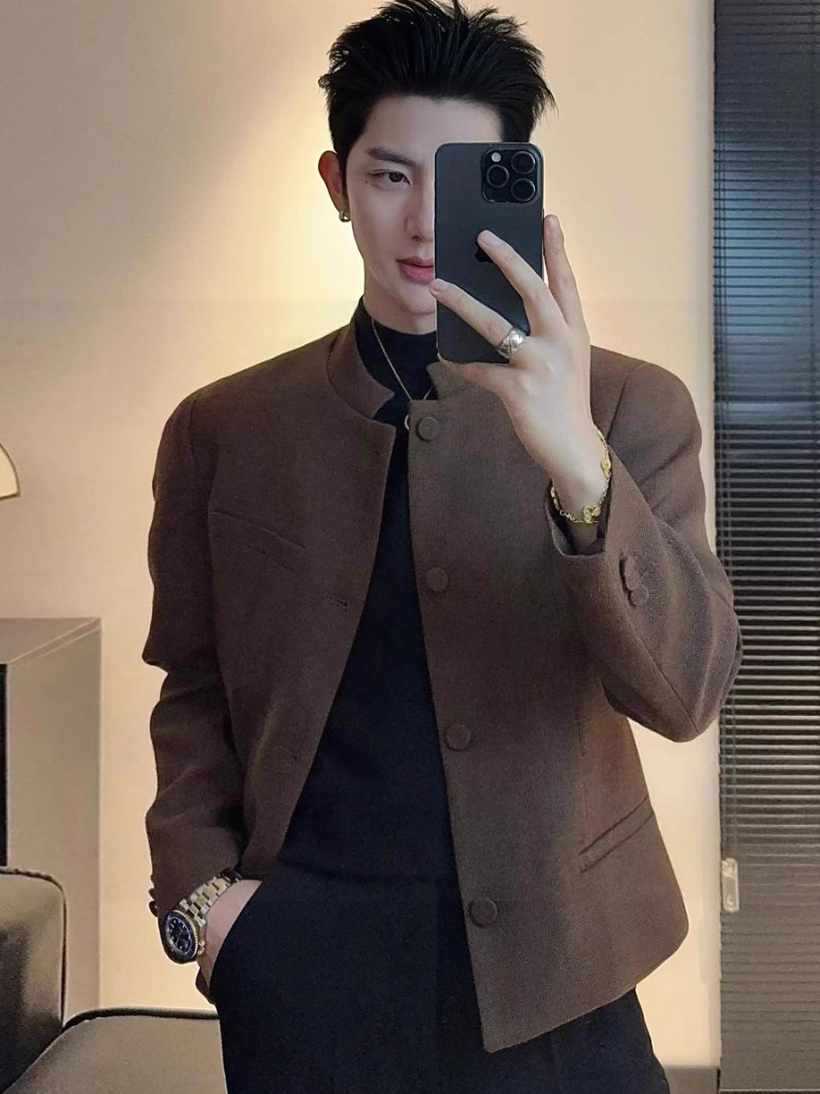 

Мужская утепленная куртка с воротником-стойкой, модная стеганая верхняя одежда, дышащая, свободного кроя, осень-зима, новинка