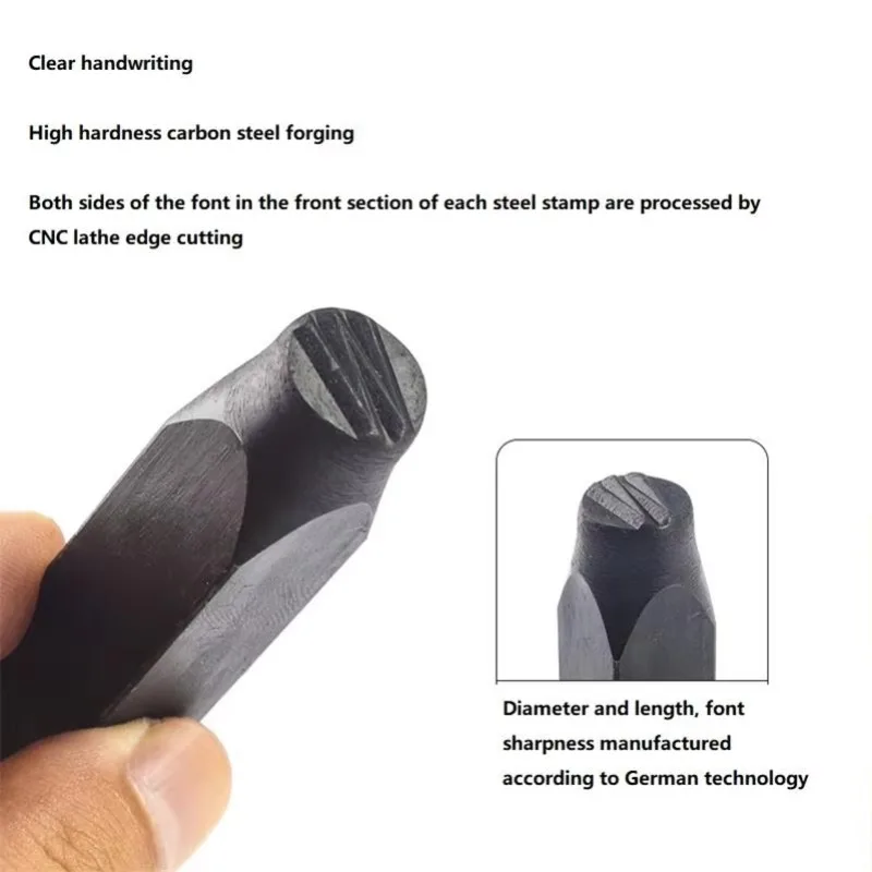 

2dsJewelry Stamp 3mm/4mm/5mm/8mm/10mm/12.5mm Hand Tools Leather Craft Steel Code Number English Letter Watch Band Belt Punch Too