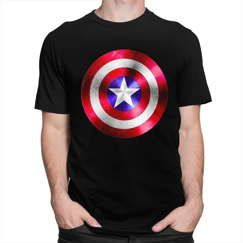 Handsome Captain America T Shirt Men Short Sleeves Cotton T-shirt Casual Shield Superhero Tees Fashion Tshirt