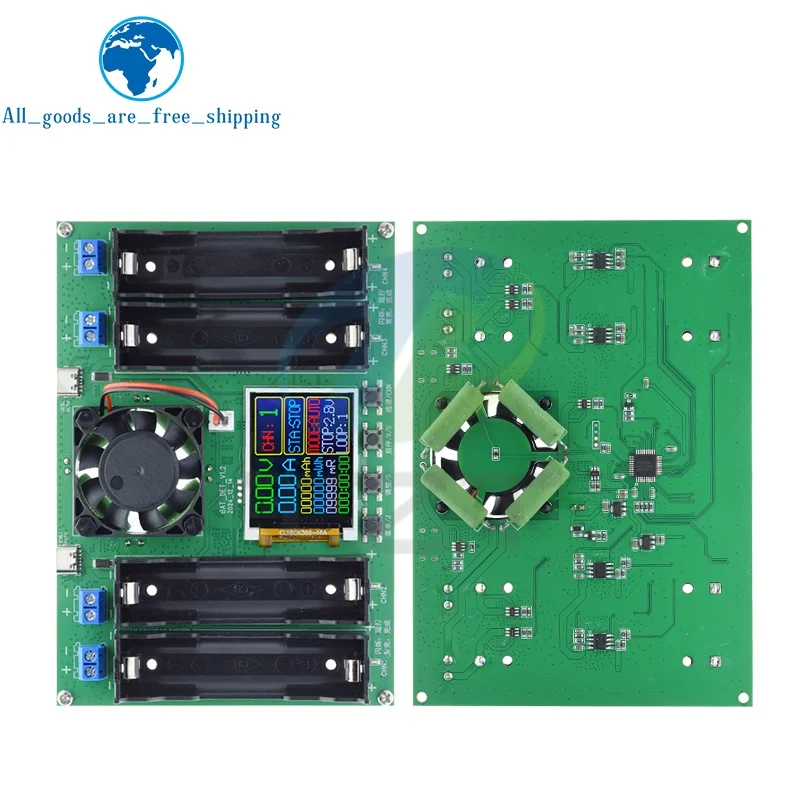 Type-C LCD 4 Channel Display Battery Capacity Tester MAh Lithium Digital Battery Detector Module for 18650 Battery Tester
