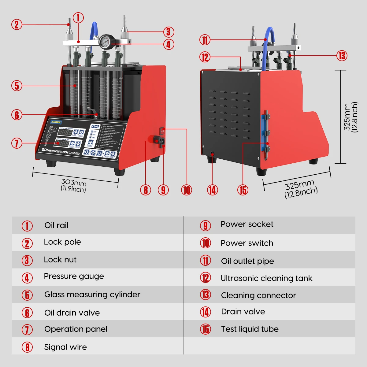Nieuwste AUTOOL CT280 110V 220V GDI Automotor Injectie Test Machine Beste Ultrasone Brandstofinjector Cleaner Flush
