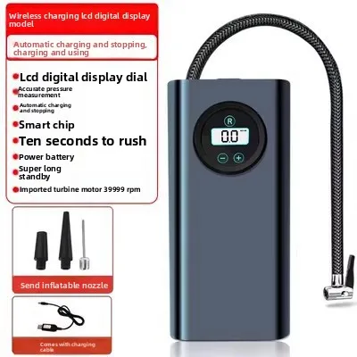 Wireless Pointer and Digital Display Car Air Pump Portable Household Rechargeable Lithium Battery High-power Pump