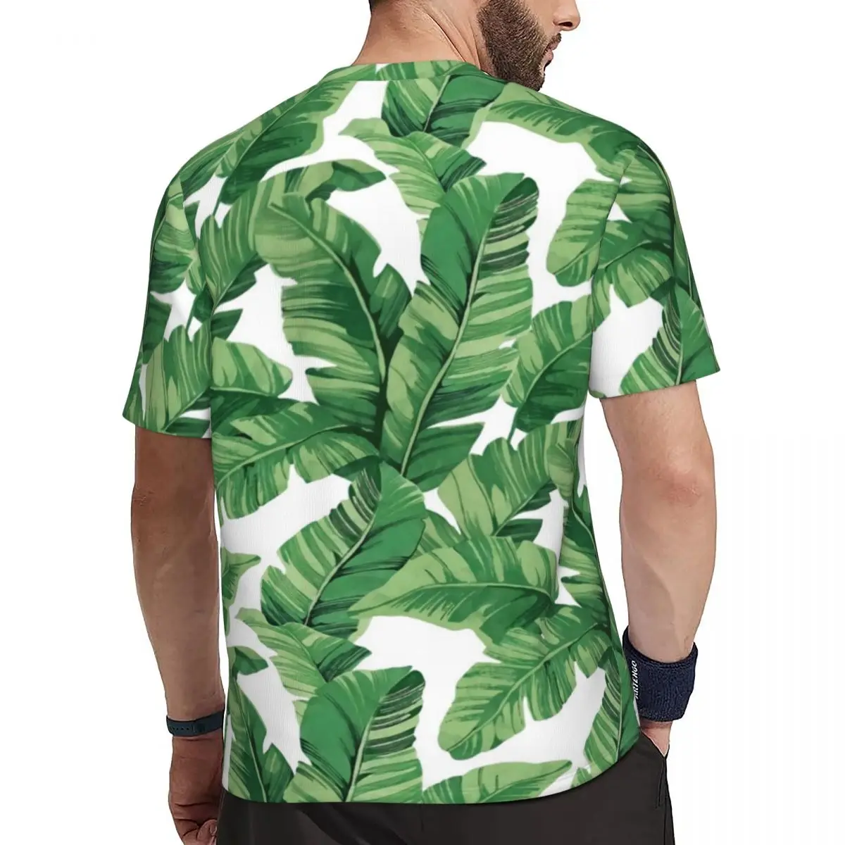 Banana Leaf Running T Shirt Summer Tropical Print Y2K Basic T Shirts Hip Hop Tshirt For Mens Printed Tops Plus Size 6XL